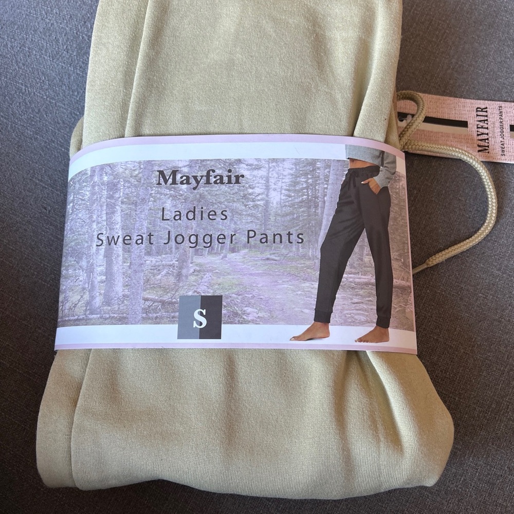 New Mayfair Ladies Sweat Jogger Pants Light Green in Sizes: S, M, L, & XL